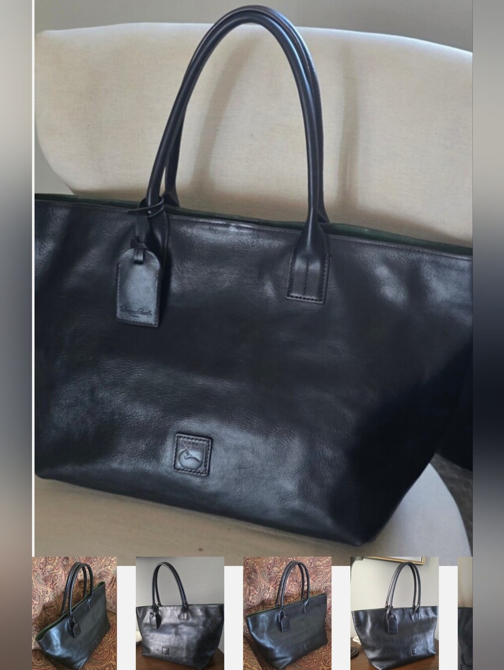 Dooney & Bourke Black Leather Tote Bag